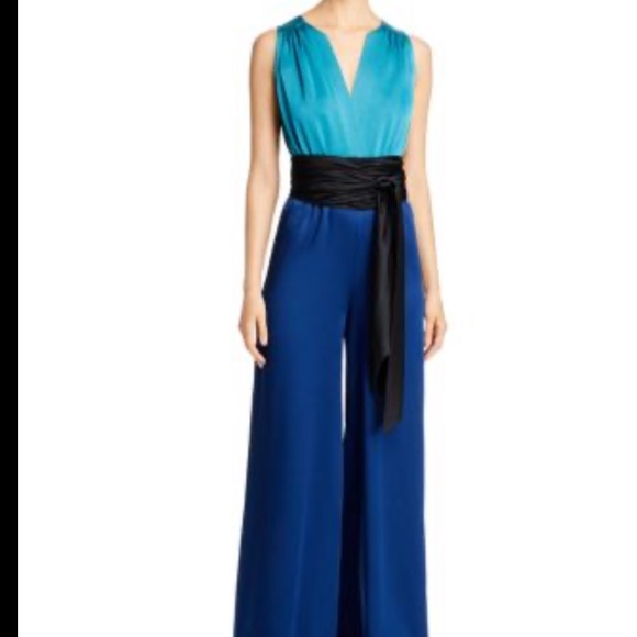 Carolina Ritzler colorblock satin jumpsuit - Picture 3 of 9